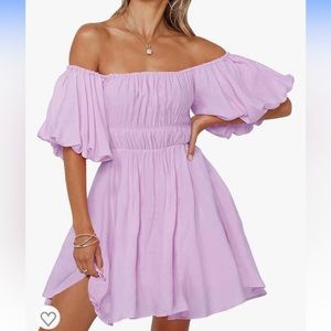 SYZRI Women's Summer Puff Sleeve Off Shoulder dress